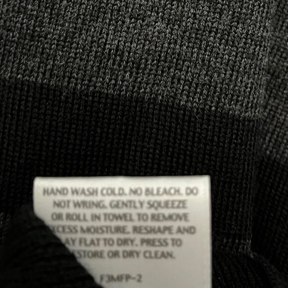 Eileen Fisher Tunic Sweater Womens 100% Merino Wool Gray Black Stripe Long SZ L - Picture 4 of 15